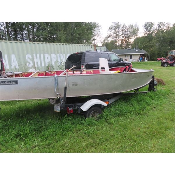 Aroline 15' Alum Boat w Trailer - NO TOD Items Located in Woodridge, MB, Contact Glen for Viewing, D