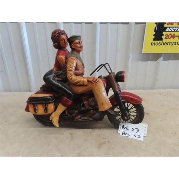 Wooden Carved Motorcycle Ornament