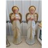 Image 1 : 2 Angel Light Up Christmas Mould Ornaments 34" T
