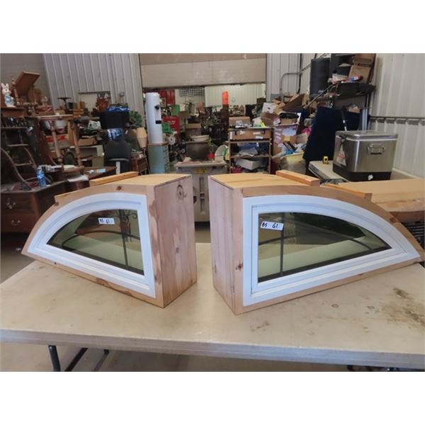 2 Windows Approx 18" H Up to 38" & Leaded Door Window 22" x 36"