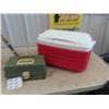 Image 2 : Picnic Cooler Fishing Tackle Box, 4 Fishing Rods & 3 Reels