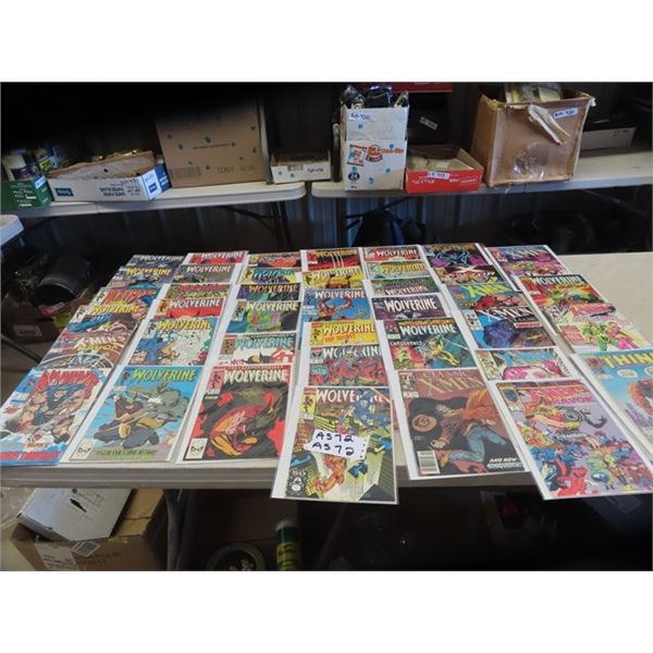 Approx 40 Marvel Comics, Wolverine , Xmen, & The Thing