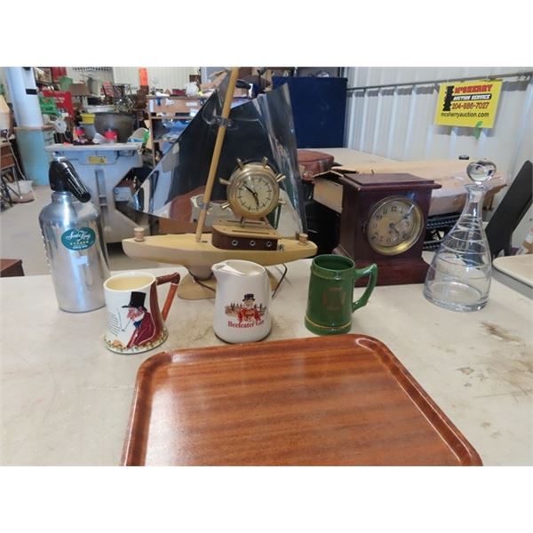 Mantle Ship Clock, Mantle Clock, Mugs Tray, Steel Soda King