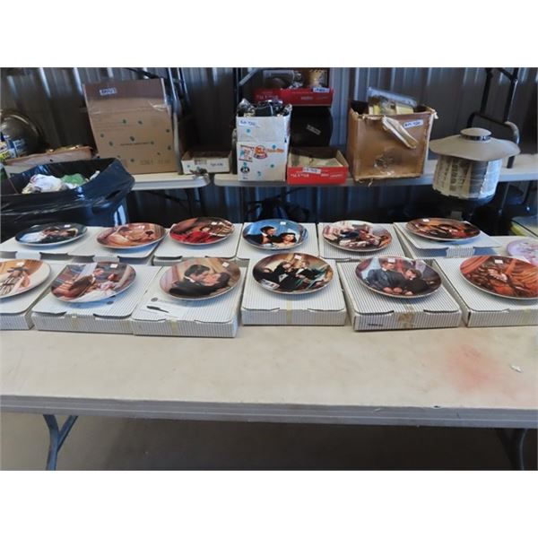 12 Clark Gable Collectors Plates, & Misc Cut Glass