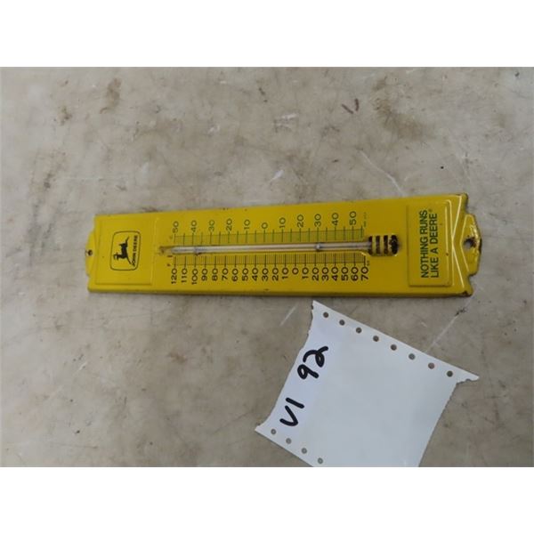 3" x 12.5" John Deer Metal Thermometer