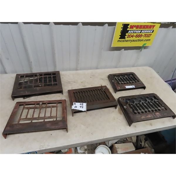 5 Metal Heat Registers