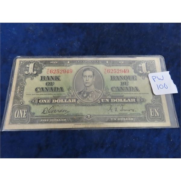 1937 Canadian $1 Bill