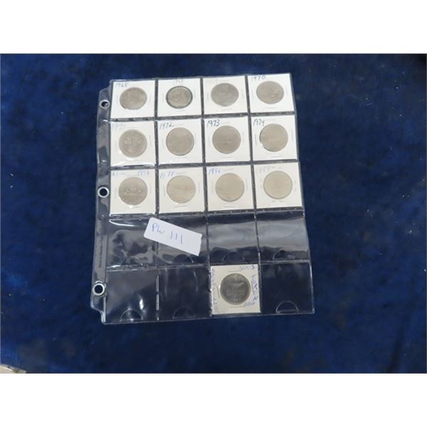 12 - Cdn $1 Coins, 2) 1968, 1969, 1970, 71 72, 73, 2) 78, 82, 84 Plus 1) 2013 Drumheller Token