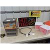 Image 1 : Light Up Hot Dog Sign 13.5 x 24- No Plug, & Nachos Machine & Popcorn Baskets