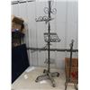 Image 2 : Stands - Wrought Iron , 6 Adjustable Height 1 Rolling w Shelves & Comic Stand