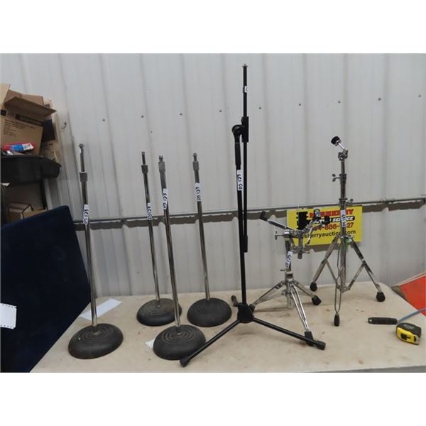 4 Mic Stand Bases, & 3 Drum Stands