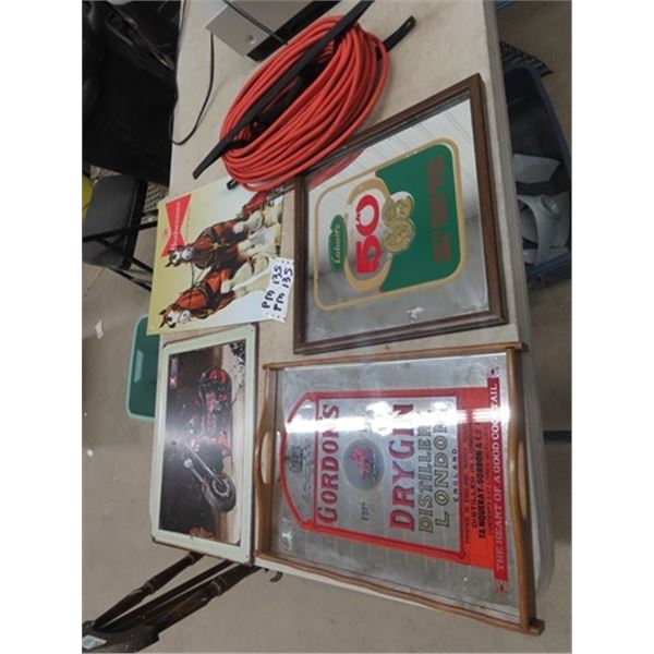 Modern Budweiser Sign, Mirrored Beer Sign, & Ext Cord