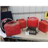 Image 1 : 4 Gas Cans, & Battery Charger