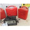 Image 2 : 4 Gas Cans, & Battery Charger