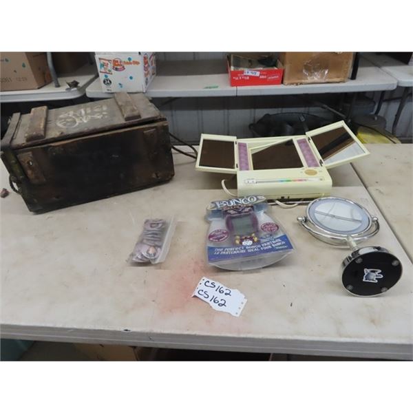 Wooden Box, Vintage Mirrors, Bungo Night Bin, Michael Jackson Buttons