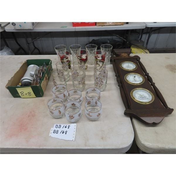 Vintage Cookie & Pastry Maker, Vintage Glases Wooden Barometer