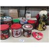 Image 1 : 7 Christmas Tins, Elvis Tins, & Santa