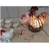 Image 2 : Stained Glass Rooster Lamp, Kitchen Rooster Condiments & Ornaments