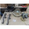 Image 1 : Stained Glass Lamp & Light Fixture & 2 Wall Mount Candle Holders
