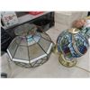 Image 2 : Stained Glass Lamp & Light Fixture & 2 Wall Mount Candle Holders