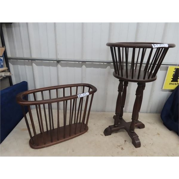 Fern Stand & Magazine Rack