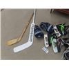Image 3 : Hockey Equpment - Itech Goalie Blocker & Glove Easton Glove, New Winnell Goalie Stick, & Sherwood Ho