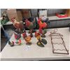 Image 1 : 12 Rooster Ornaments & Cast Door Stop