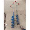 Image 1 : 2 Ice Fishing Augers, Ice Fishing Rods, & Life Jackets