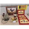Image 1 : Stained Glass Chicken Lights, Rooster Tea Set Teapot, C & S & Picture Place Mats