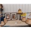 Image 1 : Lamp  & 4 Lamp Shades, 2 Pics - Both are 19" x24"