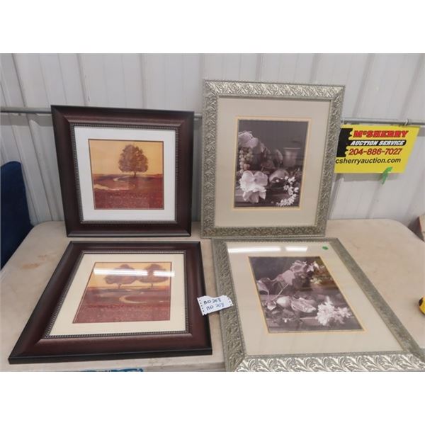 4 Pictures (2 Sets) 1) 24" x 27" & 1) 21.5"x 21.5"