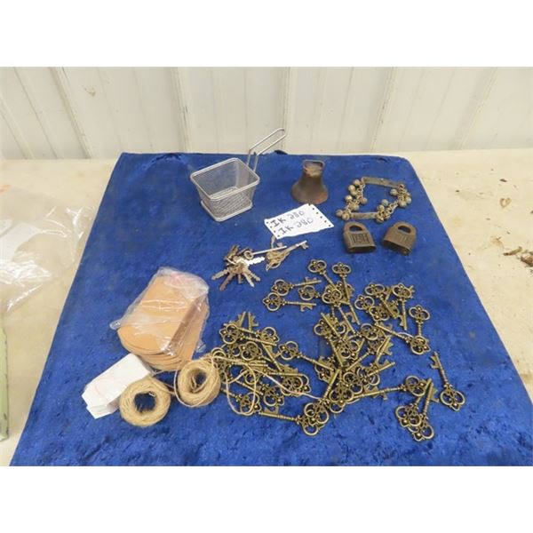 Skeleton Keys, Brass Padlocks, & Bells