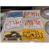 Image 4 : Hood Ornaments, Set of 4 Mercury Hubcaps, License Plates 1 is Alaska