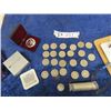 Image 1 : 1993 Dollar Coin  w Case, 22 Canadian 50 Cent Cois 1970-80, Roll of Millenium Quarters