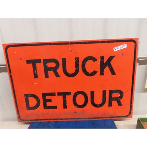 Metal Truck Detour Sign 24" x 35"