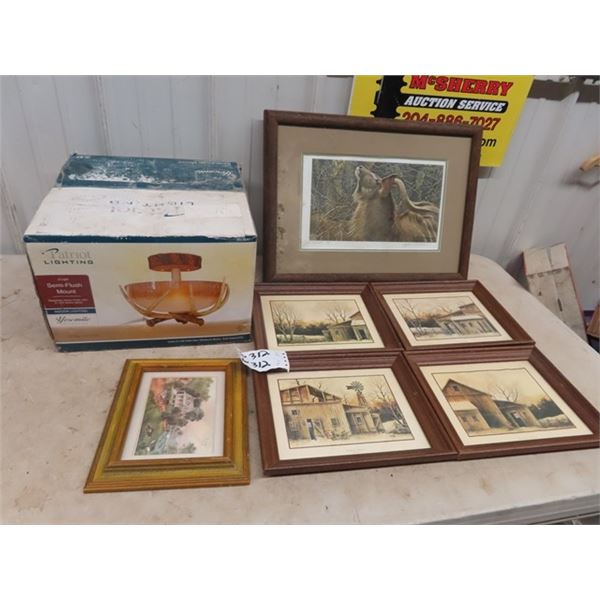 (W) New Antler Light Fixtures, & Pictures of Wildlife/Barn