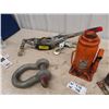 Image 3 : (W) 2 Bottle Hyd Jacks- 1 is 20 Ton & 1 is 4 Ton Come A Long, 20' Plus Chain w 2 hooks & Large Clevi