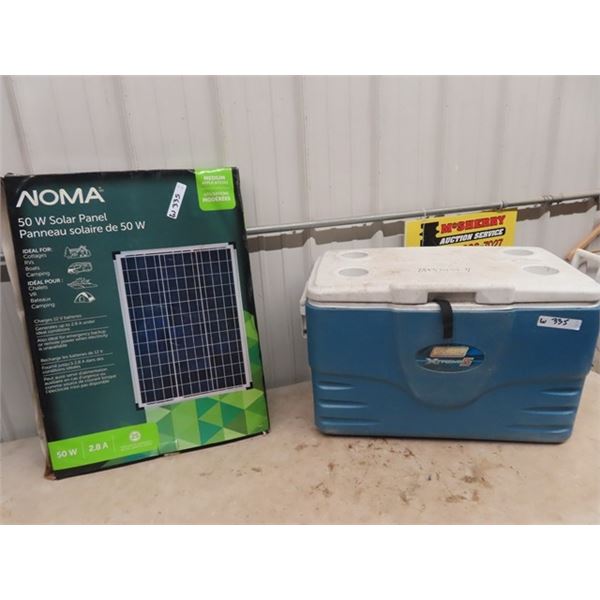 (W) Noma 50 Watt Solar Power Panel & Coleman Cooler