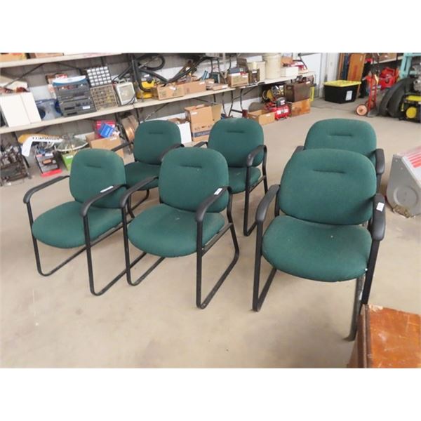 (W) 6 Upholstered Waiting Room Chairs