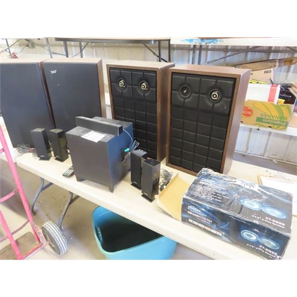 (W)Sony Surround Sound, 2 Sets Speakers, New Sound System Auto Speakers