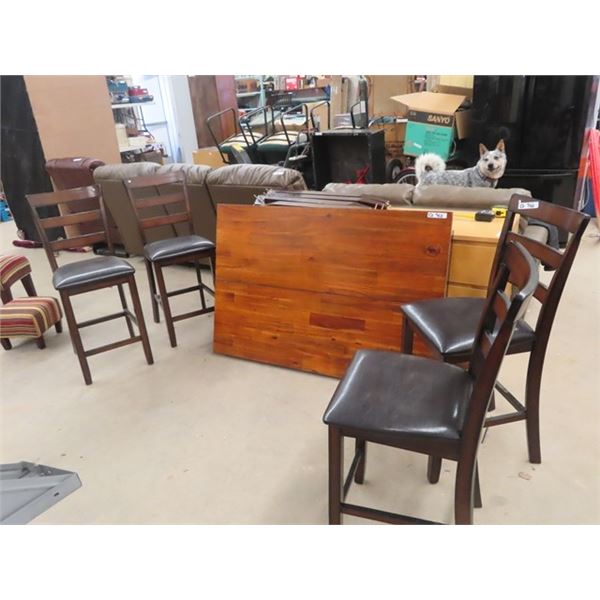 Table & 4 Chairs 36" X 54" Plus 18" Leaf