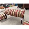Image 2 : Matching Upholsetered Stool & 2 Ottomans
