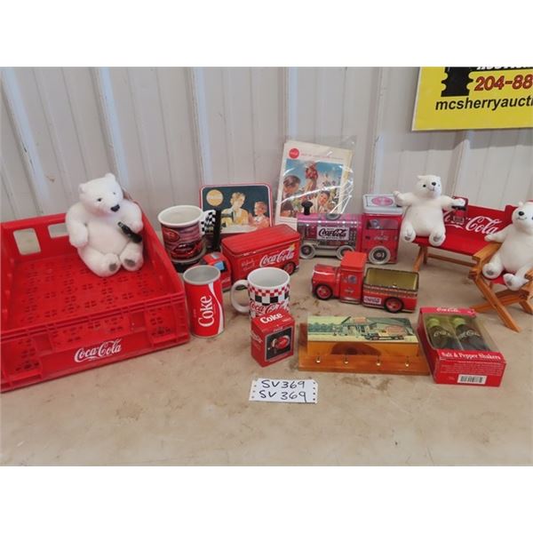 Coca Cola Collection - Crate, Mugs, Metal Trucks, & More