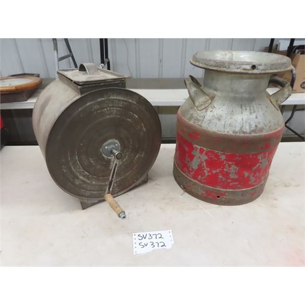 Cream Cans & Metal Butter Churn
