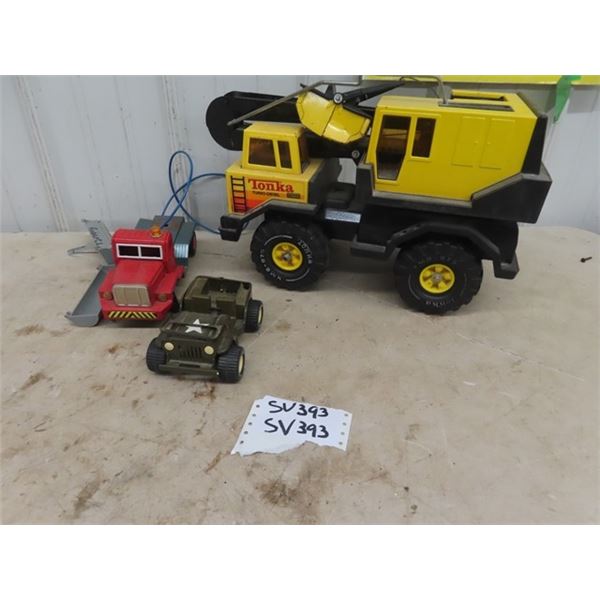 Tonka Turbo Diesel , Firetruck & Metal Army Jeep