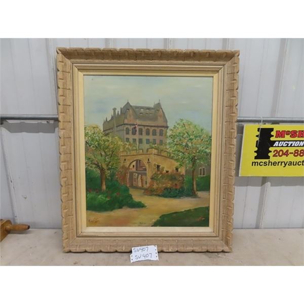 Hotel Fort Garry Painting (Canvas) 26" X 30"