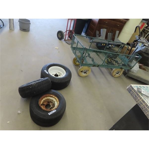 (W) Garden Cart & 3 Tires & Rims 20.5 x 8.8-10 , 16.5 x 6.5 -8, 18.5 x 8.5 -8