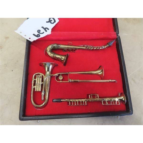 Mini Brass Band Set in Case- Case is 9.5" x 8"