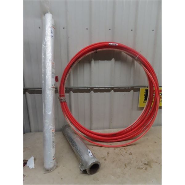 (W) Roll of Poly 102" x 170" , 1/2" Pipe, Roll of Aluminum 25"