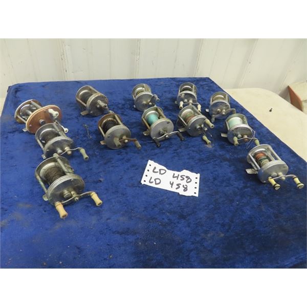 12 Vintage Fishing Reels, Compac, Great Lakes, Bronson, Kalamazoo & Shakespeare